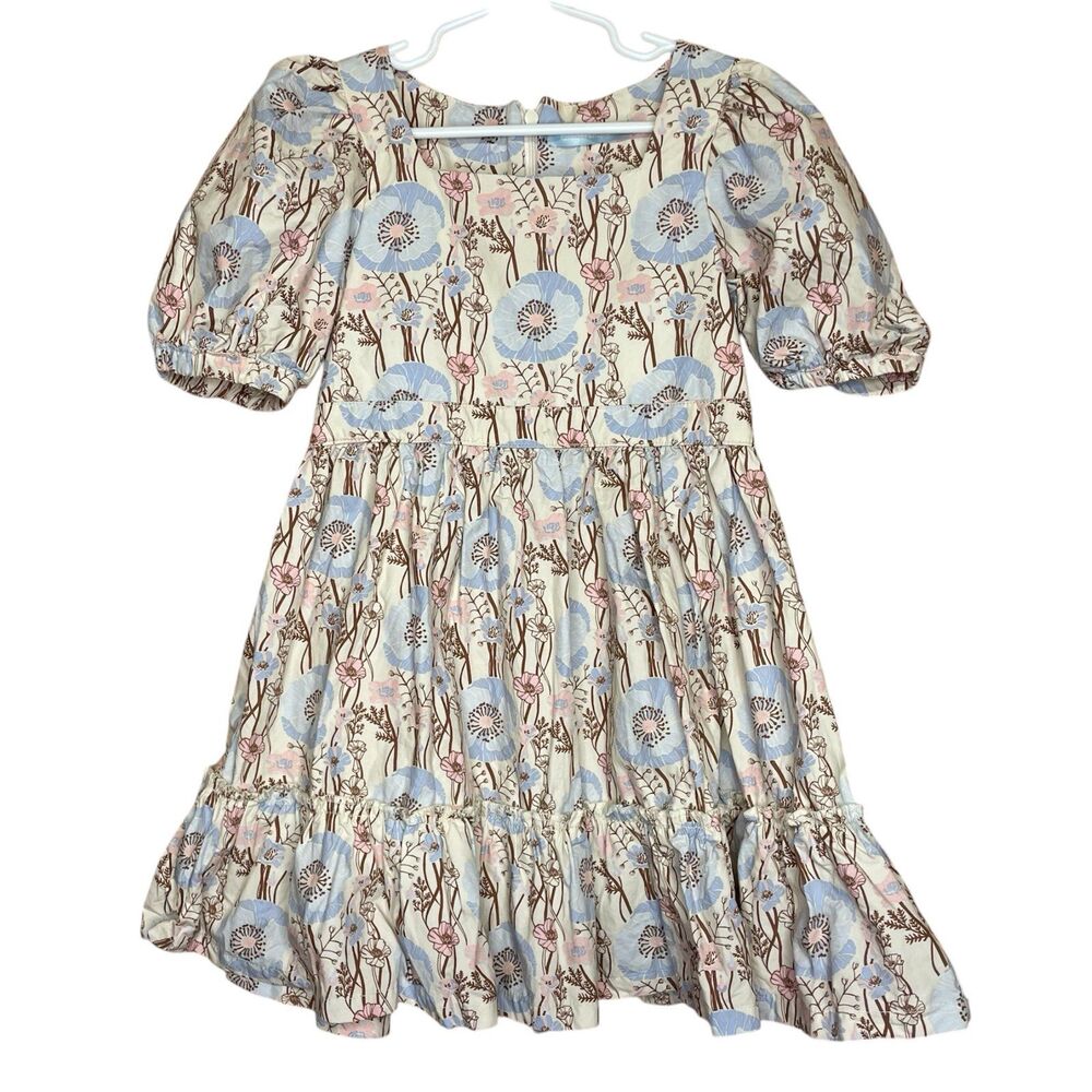 Gingersnaps Tiered Dress Puff Sleeves Peasant Cottage Style Floral Size 8